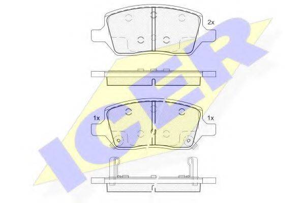 ICER 182083 Комплект гальмівних колодок, дискове гальмо
