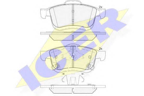 ICER 182165 Комплект гальмівних колодок, дискове гальмо