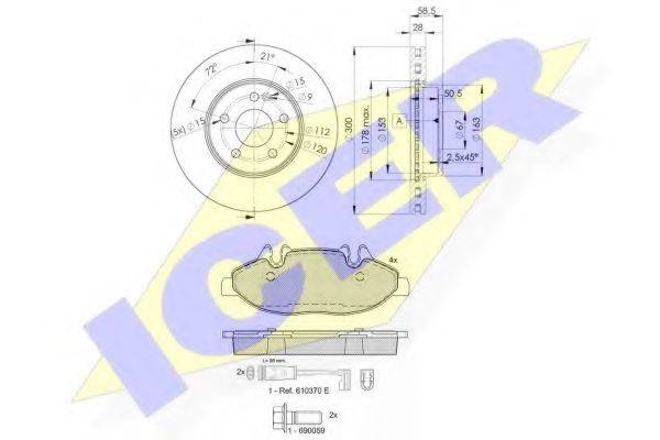 ICER 316750415 Комплект гальм, дисковий гальмівний механізм