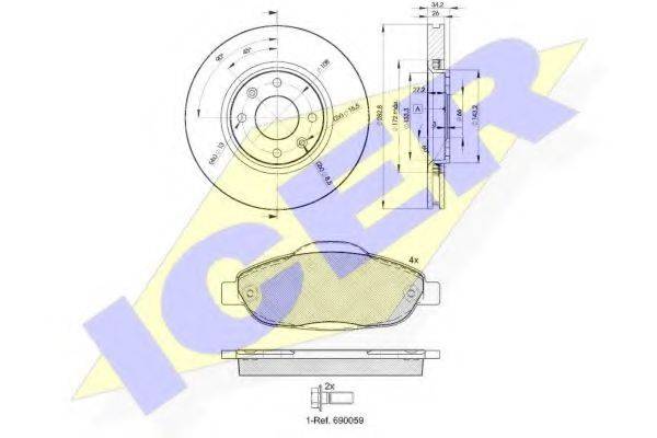 ICER 318514752 Комплект гальм, дисковий гальмівний механізм