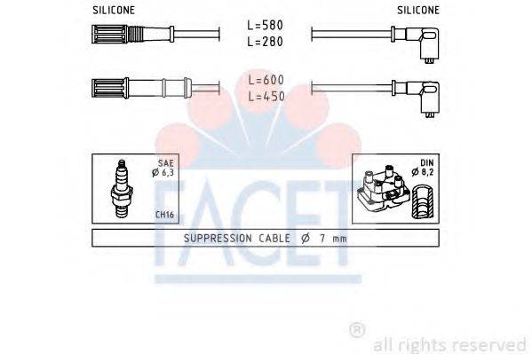 FACET 49451 Комплект дротів запалювання