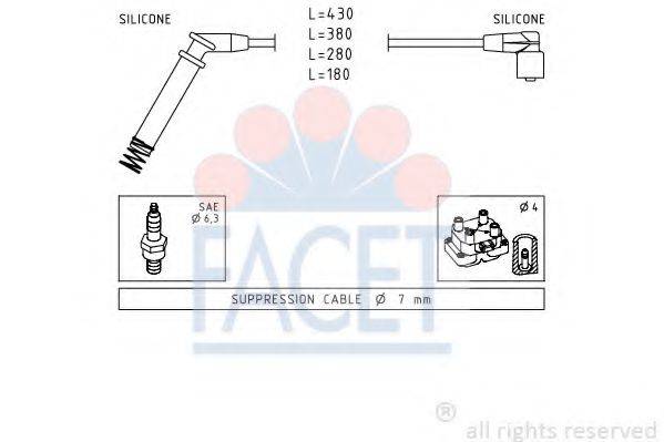 FACET 48634 Комплект дротів запалювання