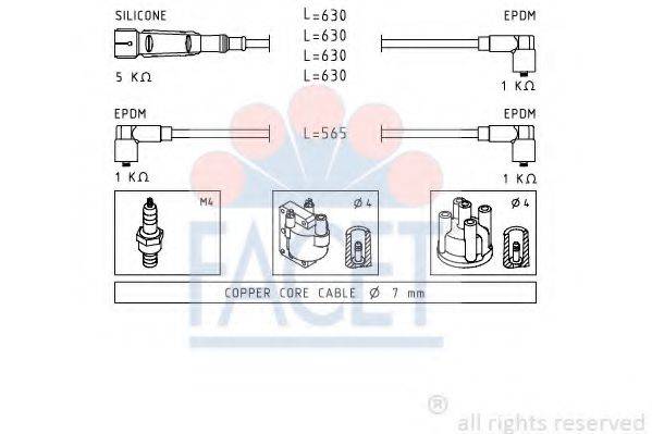 FACET 48493 Комплект дротів запалювання