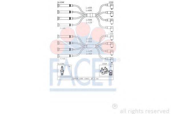 FACET 48623 Комплект дротів запалювання