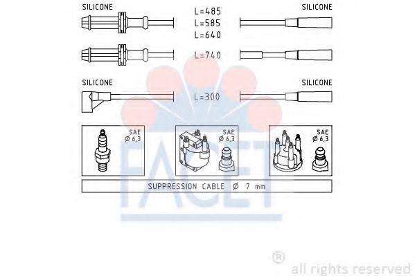 FACET 49376 Комплект дротів запалювання