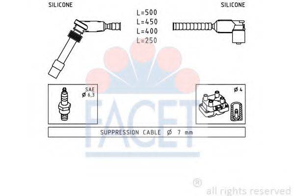 FACET 49904 Комплект дротів запалювання