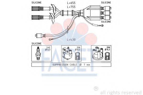 FACET 48507 Комплект дротів запалювання