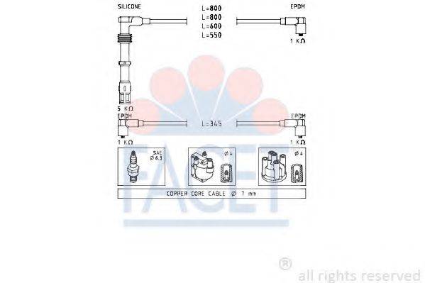 FACET 47226 Комплект дротів запалювання