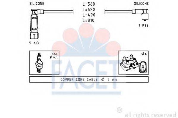 FACET 49350 Комплект дротів запалювання