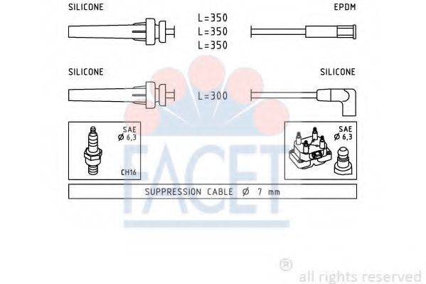 FACET 49990 Комплект дротів запалювання