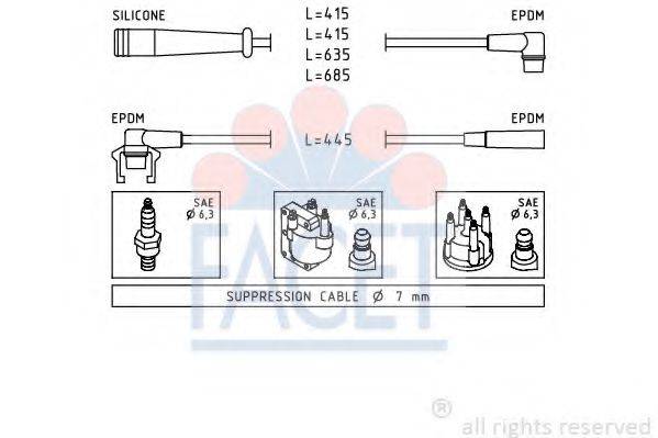 FACET 48801 Комплект дротів запалювання