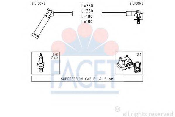 FACET 49619 Комплект дротів запалювання