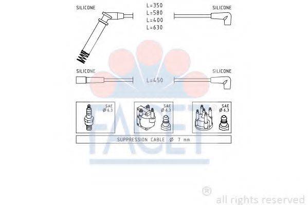 FACET 49563 Комплект дротів запалювання