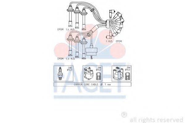 FACET 48660 Комплект дротів запалювання