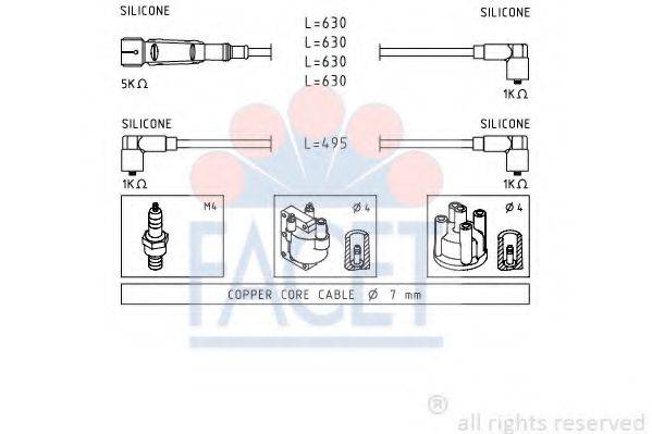 FACET 49364 Комплект дротів запалювання