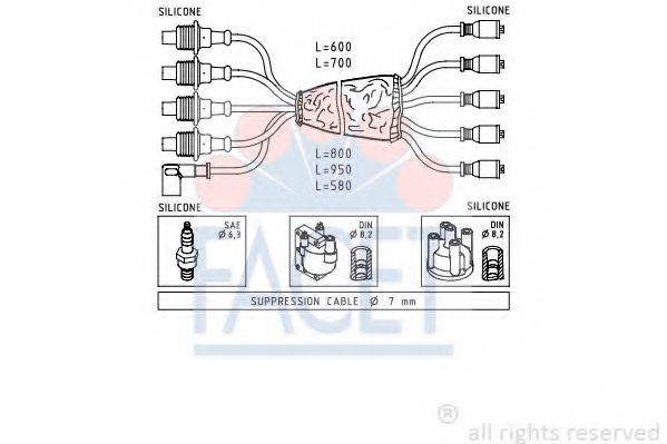 FACET 48747 Комплект дротів запалювання