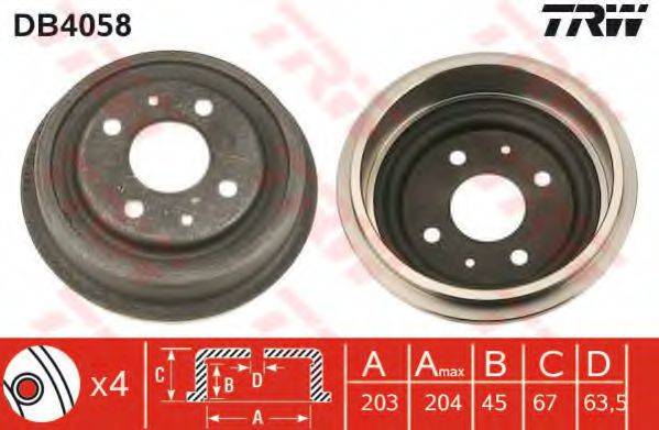 TRW DB4058 Гальмівний барабан