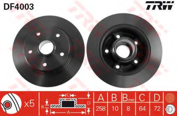 TRW DF4003 гальмівний диск
