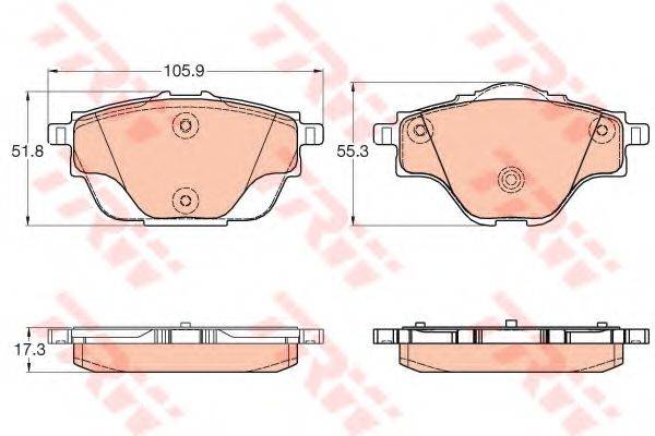 TRW GDB2034 Комплект гальмівних колодок, дискове гальмо