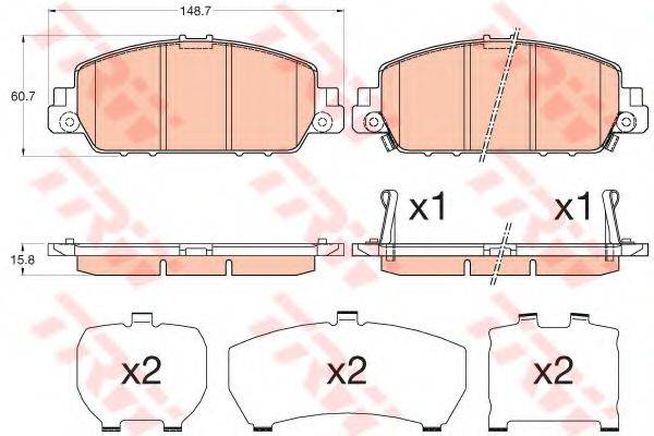 TRW GDB3615 Комплект гальмівних колодок, дискове гальмо