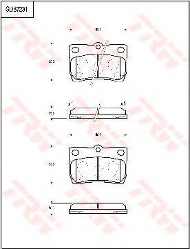 TRW GDB7231 Комплект гальмівних колодок, дискове гальмо
