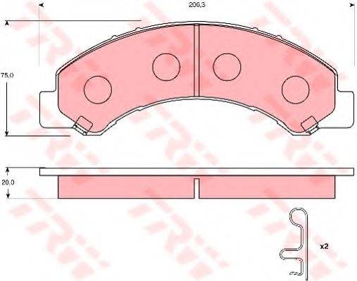 TRW GDB7233 Комплект гальмівних колодок, дискове гальмо