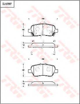 TRW GDB7697 Комплект гальмівних колодок, дискове гальмо