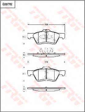 TRW GDB7762 Комплект гальмівних колодок, дискове гальмо