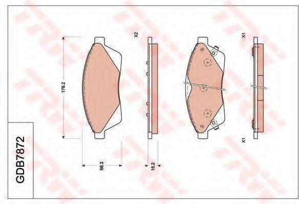 TRW GDB7872 Комплект гальмівних колодок, дискове гальмо