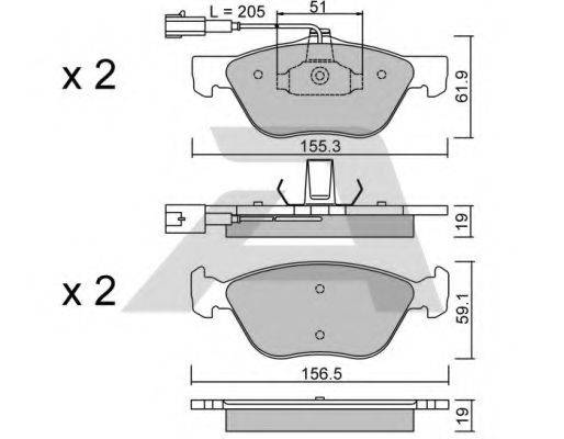 AISIN BPFI1036 Комплект гальмівних колодок, дискове гальмо