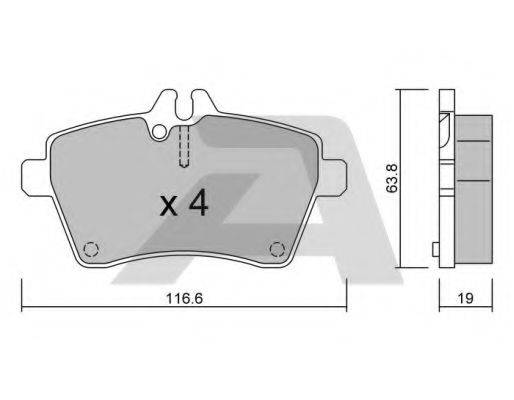 AISIN BPMB1005 Комплект гальмівних колодок, дискове гальмо