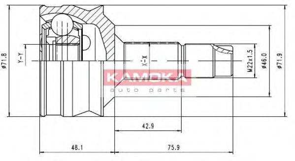 KAMOKA 6258 Шарнірний комплект, приводний вал