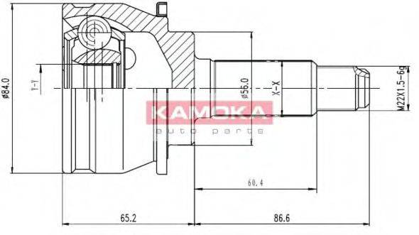 KAMOKA 6458 Шарнірний комплект, приводний вал