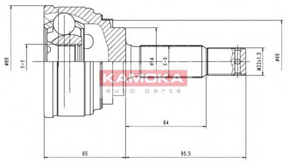 KAMOKA 6618 Шарнірний комплект, приводний вал