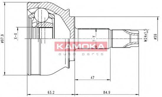 KAMOKA 6692 Шарнірний комплект, приводний вал