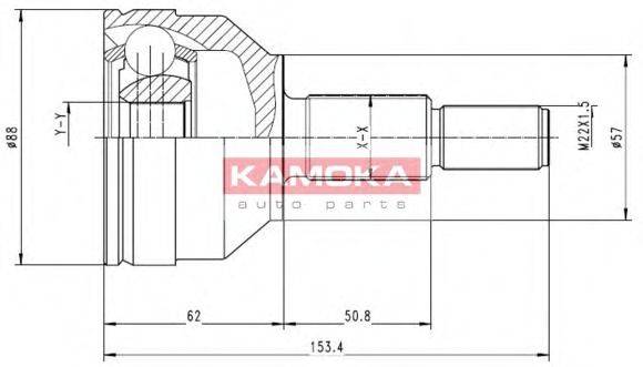 KAMOKA 6716 Шарнірний комплект, приводний вал