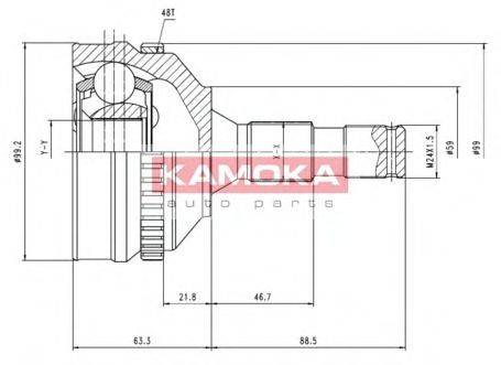 KAMOKA 6946 Шарнірний комплект, приводний вал