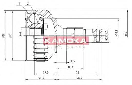 KAMOKA 6962 Шарнірний комплект, приводний вал