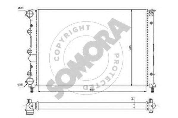 SOMORA 010140 Радіатор, охолодження двигуна