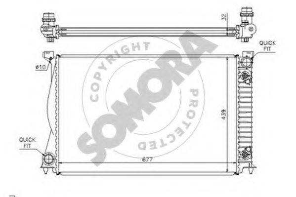 SOMORA 021040D Радіатор, охолодження двигуна