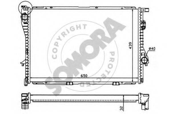 SOMORA 041241 Радіатор, охолодження двигуна