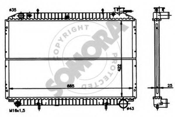 SOMORA 194340 Радіатор, охолодження двигуна