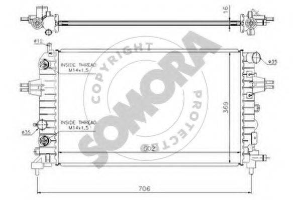 SOMORA 211840 Радіатор, охолодження двигуна