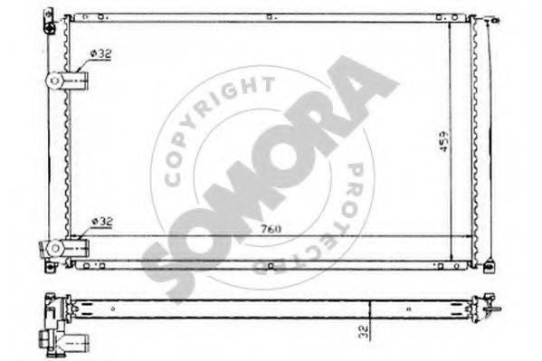 SOMORA 245540 Радіатор, охолодження двигуна