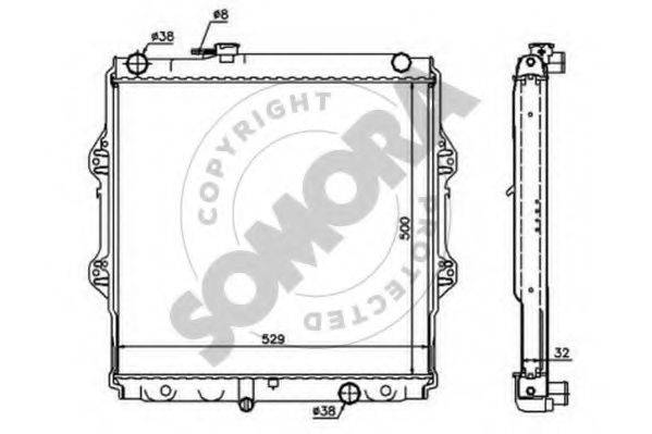 SOMORA 318740A Радіатор, охолодження двигуна