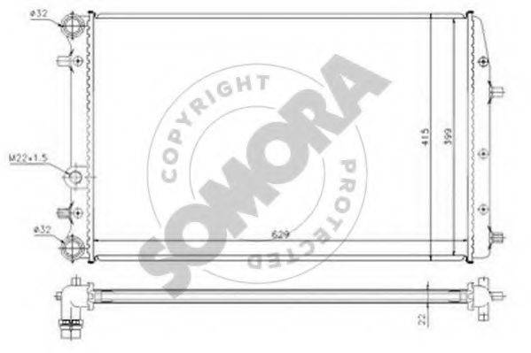 SOMORA 355442 Радіатор, охолодження двигуна