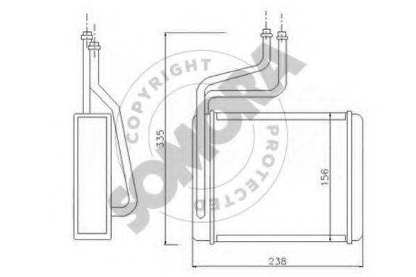 SOMORA 095150 Теплообмінник, опалення салону