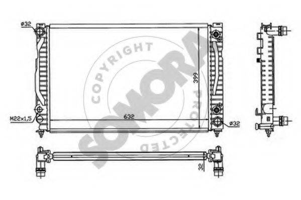 SOMORA 021340E Радіатор, охолодження двигуна