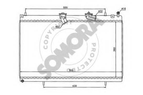 SOMORA 052340K Радіатор, охолодження двигуна