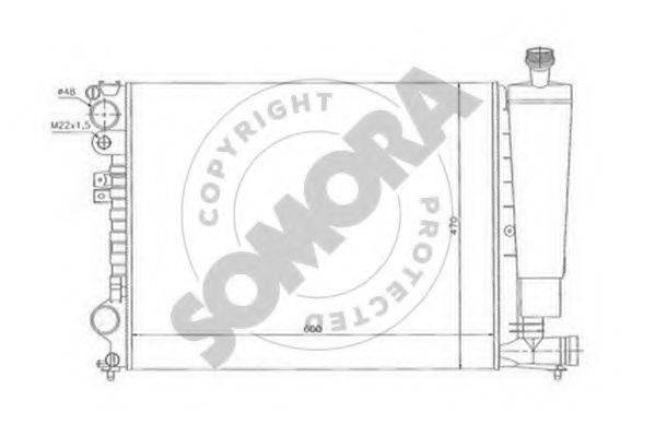 SOMORA 085040A Радіатор, охолодження двигуна